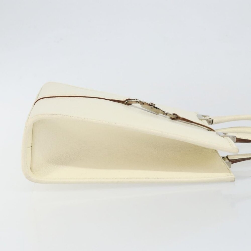 GUCCI Jackie Hand Bag Leather White Silver - Picture 4 of 16